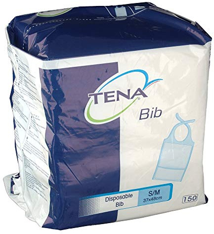 Tena Bib Babero Desechable T-S/M 150U, 1809407, Weiß