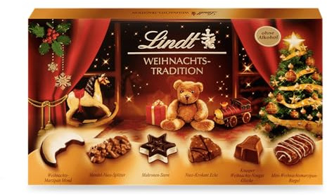 Lindt Schokolade | Weihnachts-Tradition Pralinés-Schachtel | 264g | festliche Pralinenmischung mit 6 weihnachtlichen Sorten | edles Pralinen-Geschenk zu Weihnachten