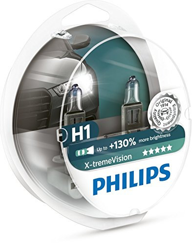 Philips X-tremeVision +130% H1 Scheinwerferlampe 12258XV+S2, 2er-Set, Twin box