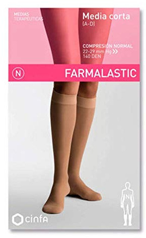 CINFA Farmalastic media corta normal beige t/reina plus