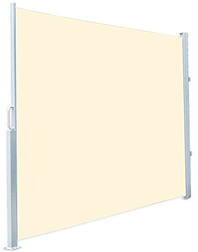 Royal Gardineer Seitenmarkiese: Seitenmarkise 120 x 200 cm, für Garten, Balkon und Terrasse, beige (Sichtschutzmarkise, Sichtschutz-Markise Terrassen, Wandhalterung)