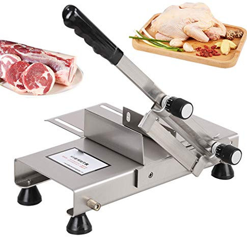 CGOLDENWALL Manual Frozen Meat Slicer Stainless Steel Beef Slicing Machine Thickness Range: 0.2mm to 30mm for Chinese Medicine/Fresh Meat/Boned Chicken/Hard Vegetables ST500B