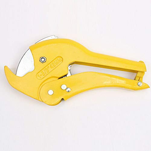 Vogueing Tool PVC-Rohrschneider, PEX-Rohrschneider, robuster Kunststoff-Rohrschneider zum Schneiden von PVC-/Gas-/Rohren/Kunststoffrohren (42 mm gelb, SA-5501)