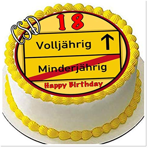 Tortenaufleger 18. Geburtstag M4, Essbares Tortenbild, Zuckerpapier, Fototorte, Geburtstag