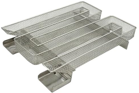 Grillfürst Kaltrauchgenerator - Rauchschnecke aus Edelstahl, eckiger Kaltraucherzeuger für Gas- und Kohlegrill sowie Räucherofen, Maße 22 x 16,5 x 4,5 cm