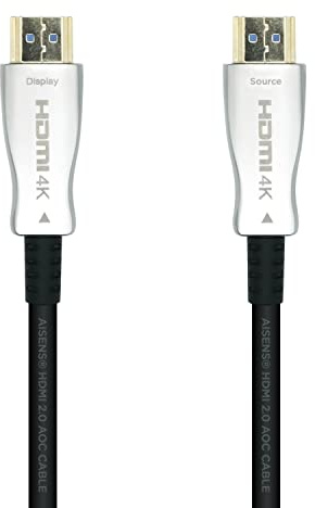 AISENS Câble HDMI V2.0 AOC Premium 4K Grande vitesse Noir 20 m