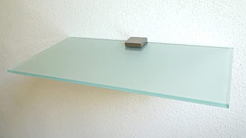 Dekoleidenschaft Wandregal aus 10mm Glas, satiniert, Verschiedene Formen und Größen, Glasregal, Glasboden, Glasablage, Badregal, Eckregal Bad Ablage Regal (Zentralclip Optima 2, 60x30 cm)