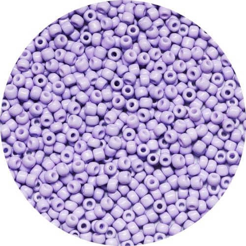 Bala&Fillic Lavender Color 4mm Seed Beads About 1200pcs/100Grams in Bag, 6/0 Glass Craft Beads for Making Bracelet and Necklace (Lavender)