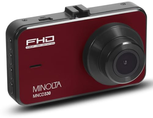 Minolta MNCD330 1080p Car Camcorder w/3.0 LCD Monitor (Red)