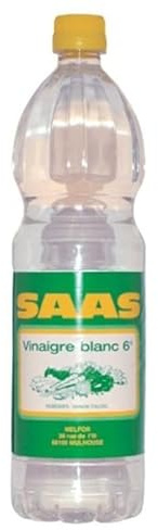 SAAS VINAIGRE D'ALCOOL BLANC CRISTAL 6%VOL. 1L - SAAS - LOT DE 4 - Offre Special