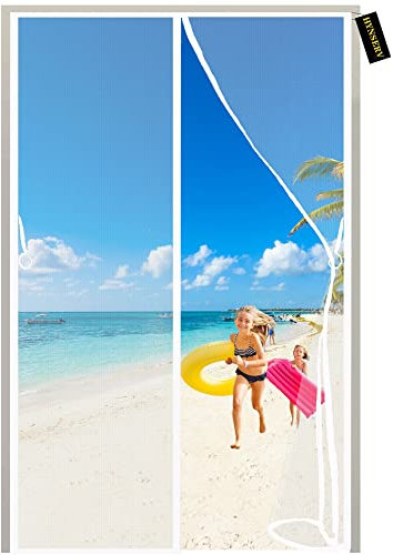 DIY Magnetische FliegenTür Tür 170x200cm Weiß Insektenschutz Fliegengitter Gute Luftdurchlässigkeit, Magnete Automatisch schließen Waschbar für Balkontür Terrassentür