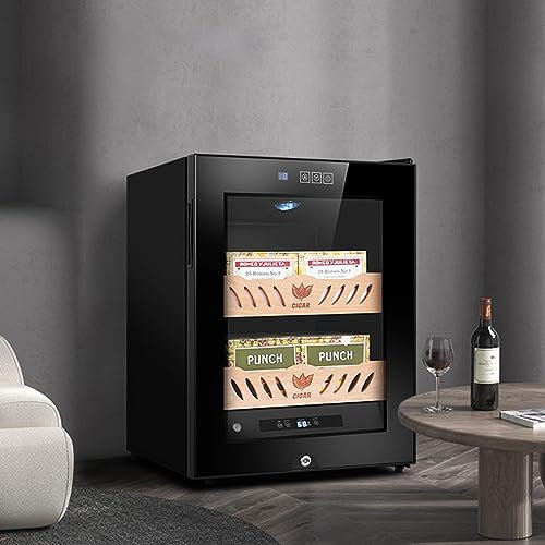 RIDAEX Humidor Konstante Temperatur Und Feuchtigkeit Elektronische Zigarre Feuchtigkeitsspendende Mini Feuchtigkeit Control Schrank Zedernholz Zigarre Schrank