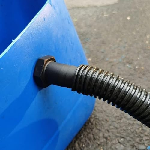Water Butt Hose Pipe Black Corrugated Extension Overflow Tube Flexible Connector 12 20 25 32 38 40 50mm - 0.5 0.75 1 1.25 1.5 2 (32mm (1.25 inch), 2 Metres)