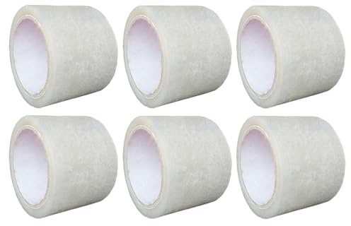 CHPL (Pack of 6) - CLEAR Adhesive Tape Roll Size 72mm x 66 Metre Strong Thick & Secure Water-resistant Tape for Industrial Packaging Cartons Cardboard Boxes Tape Moving Homes (Clear, 3 Inch)