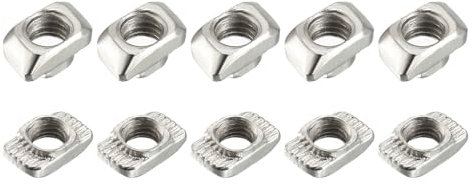 METALLIXITY Tuercas en T Deslizantes (Rosca M5) 10 piezas, Tuerca en T de Cabeza de Martillo de Acero al Carbono para Perfil de Extrusión de Aluminio de la Serie 2020