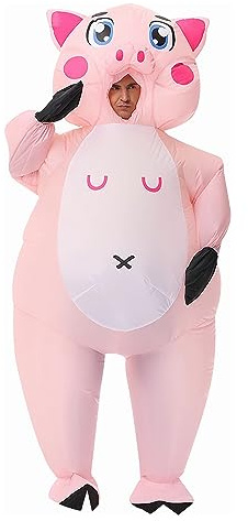 XAMOFAN Disfraz de vaca de cerdo hinchable, disfraces inflable Cosplay Halloween Roleplay Party Holiday para adulto