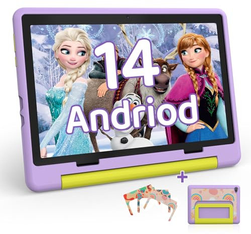 HotLight Tablet para Niños 10 Pulgadas,Android 14 Octa-Core, 8GB RAM+64GB ROM, 1280 * 800 IPS, 5000mAh, Parental Controls, WiFi 6|BT 5.3, Protective Case (Morado)
