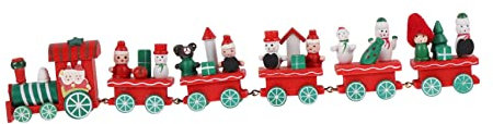 ORFOFE Holzzug Spielzeug Für Weihnachten Zug Aus Holz Tischdekoration Weihnachtsschmuck Rot Als Geschenkidee Und Foto-Requisite
