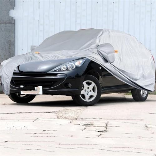 Vollgarage Autoplane Kompatibel Mit Peugeot 207, Wasserdichte Auto- Und Wohnmobil-Abdeckung, Komplette Garagenplane, Winddicht, Schneefest, Für Den Außenbereich Und Den Innenbereich