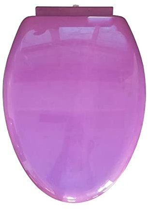 WC-Sitze mit Deckel, 46 cm, dicker Toilettendeckel, sanft schließender Toilettendeckel, leicht zu reinigen und zu installieren, Rot / Violett