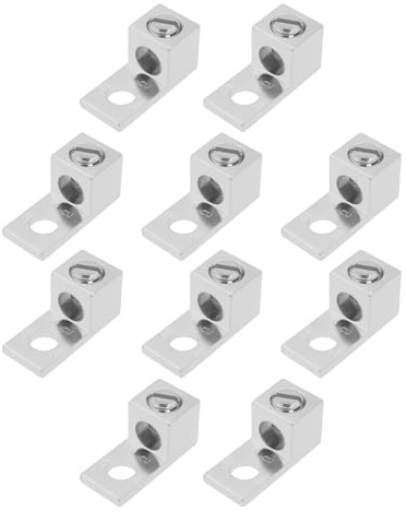 ECSiNG 10 Stück TA-2 Mechanische Kabelschuhe aus Aluminiumlegierung Nr. 2–14 Klemmenblöcke aus Aluminiumlegierung für 14–2 AWG Industriebau-Verkabelung Elektrischer Geräte