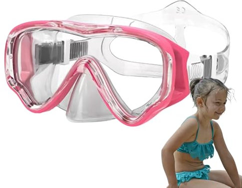 Occhialini da nuoto per bambini, maschera da nuoto resistente con lenti trasparenti e cinturino regolabile – Occhiali grandangolari a prova di perdite per ragazzi e ragazze snorkeling nuoto e sport