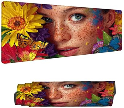 Mouse Mat Color Gaming Mouse Pad 1200 x 600 MM XXL Extended Desk Mat, Keyboard Mousepad Woman, Water-Resistant Surface and Non-Slip Base Mousemat, for Gaming Office Desk Accessories for Men H-11490