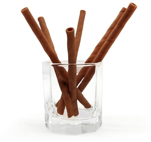 MUNCHWARE Edible Straws - 100% Natural, Biodegradable & Eco-Friendly Crunchy, Delicious Perfect for Smoothies, Milkshakes & Cocktails (20, Chocojoy)