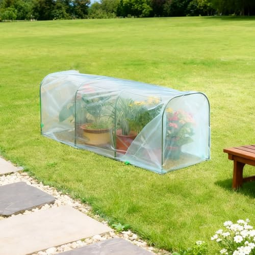 Serra per Vasi Fiori Stile ad con Fibbia in Pellicola Pressata Serra da Balcone Invernale Connettore in Plastica Adatto per Ortaggi, Piante e Fiori(150*60*55cm)