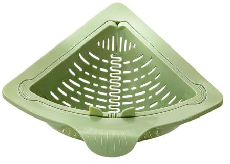 Corner Sink Drainer Basket - Auto Dump Kitchen Storage Rack, Sink Strainer Food Catcher, Mesh Filter Bag Holder | Multi-Function Waste Collector For Vegetable Fruit Peelings Home Kitchen Use