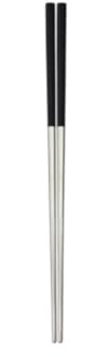 TOYANDONA Bacchette Cinesi in Acciaio Inossidabile 23cm, Leggere e Antiscivolo, Design Quadrato Nero, per Famiglia per Mangiare Noodles