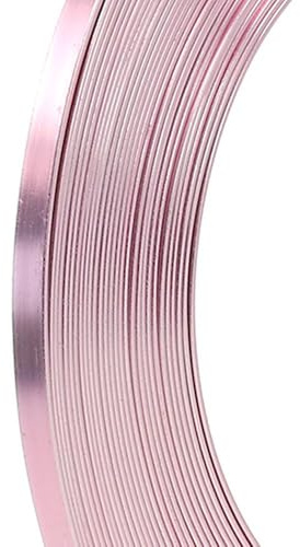 Aluflachdraht Aludraht flach Alu Draht Flachdraht 5mm x 10m 130g, Farbe:rosa
