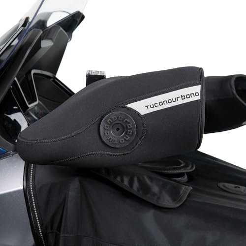Tucano Urbano R369X Motorcycle Handlebar Grip Cover Waterproof Neoprene Handlebar Cover for Barbell Handlebars Ideal for Maxi Scooters and Motorcycles Motorcycle Thermal Rain Mitts Black