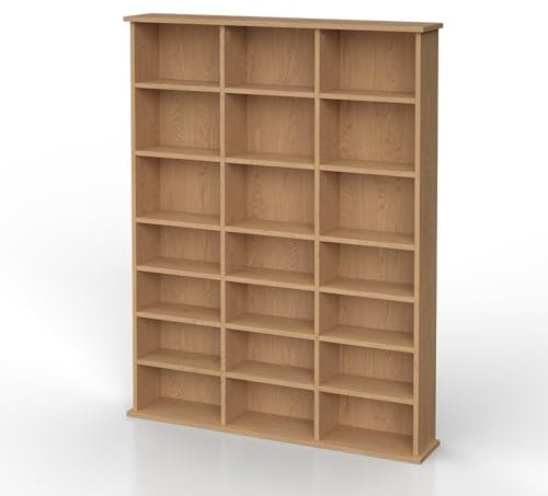 Vicco CD-Regal Jukebox, Blu ray Aufbewahrung, Buche, 105 x 136 cm