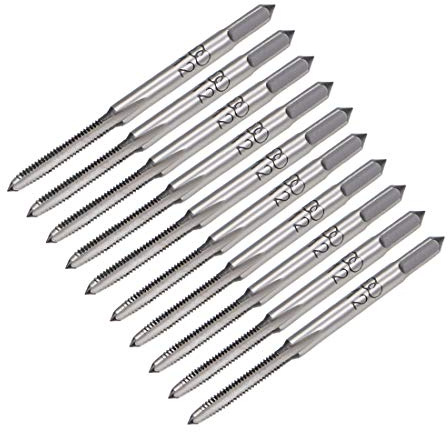 sourcing map Lot de 5 paires de tarauds métriques à main Filetage M2 Pas 0,4 3 cannelures droites Acier rapide