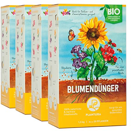 Plantura Bio Blumendünger mit 3 Monaten Langzeitwirkung, 6 kg, für den Garten & Balkon-Pflanzen, für eine prächtige Blüte, gut für den Boden, unbedenklich für Haus- & Gartentiere