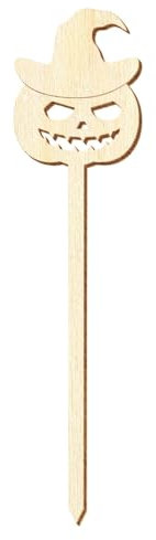 Holz Blumenstecker Kürbis mit Hut - Deko Basteln 10-50cm, Pack mit:1 Stück, Höhe:16cm hoch
