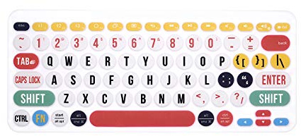 MMDW English Silicone Keyboard Cover Compatible for Logitech K380 Multi-Device Bluetooth Keyboard,Creative Rainbow Font