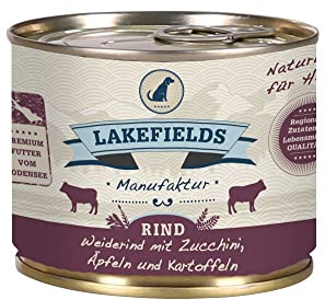 Lakefields MANUFAKTUR Nassfutter MENÜ RIND 61% Fleischanteil für Hunde, Größe:12 x 200 g