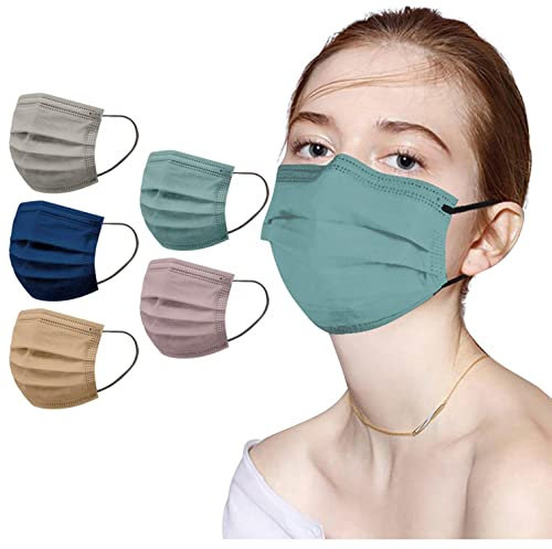 MEIYOUMK 50 Stück Mundschutz Erwachsene, Blumenmotiv Mund Nasenschutz MNS Halstuch Mund und Nasenschutz, Multifunktionstuch Atmungsaktiv Bandana, 3-lagig MNS Face Halstuch Schals für Damen und Herren