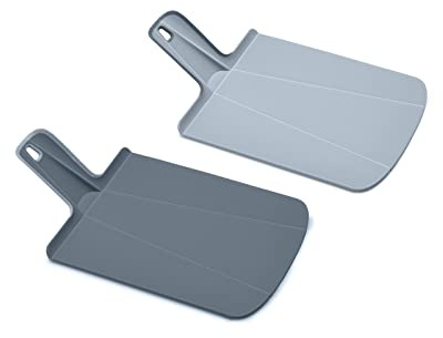 Joseph Joseph Chop2Pot Plus Foldable Plastic Cutting Boards, Easy Grip Handle, Non Slip Feet, Blue