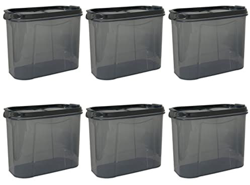 HAC24 6er Set Schüttdose 1,3 Liter Vorratsdose Grau Aufbewahrungsdose Streudosen Frischhaltedosen Müslidose Lebensmittel Vorratsbehälter