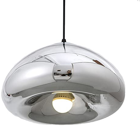 ZTTECH 300mm Silber Beschichtungsprozess Glas Pendelleuchte Hängelampe Höhenverstellbar Modernes Design für Küche Esszimmer Wohnzimmer Bar Restaurant (Silber)