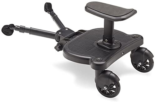 GLOBAL Pedana passeggino universale con sellino incluso | Compatibile con la maggior parte dei modelli | Pedana buggy board per bambini (25 kg) | Design a due ruote con cinghia di sospensione.