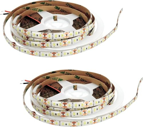 Jandei - Pack x2 Tira Led 5 Metros 12V para Exteriores IP65, Luz Neutra 4200K, 600 LEDs SMD2835, Luces LED Impermeables para Decoración Balcón, Jardín, Patio (no incluye fuente alimentación)