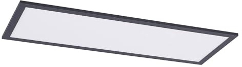 Lindby LED Panel Nelios dimmbar mit Leselampe (Modern) in Schwarz aus Aluminium (1 flammig,) - Bürolampe Deckenlampe Deckenleuchte Lampe Küchenleuchte