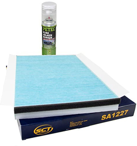Filtre d'habitacle SA1227 + nettoyant pour climatisation 500 ml PETEC