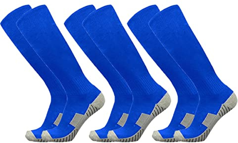 Thaplay Baseball Socks 3 Pairs for Kid Youth Adult(4-20 Years Old) Team Sport Athletic Soccer Socks Cushion Breathable Softball Socks (Medium, Blue 3 Pairs)