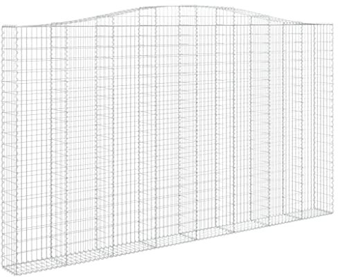 vidaXL Panier de Gabions Arqué Cage à Gabion Mur de Gabion Panier à Pierre Gabion pour Pierre Jardin Patio Extérieur 400x30x220/240 cm Fer Galvanisé