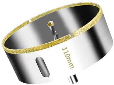 Meccion Diamant Lochsäge 110mm mit Zentrierbohrer Professionellen Diamant Kernlochbohrer für Glas, Fliesen, Porzellan, Keramik, Quarzit, Marmor